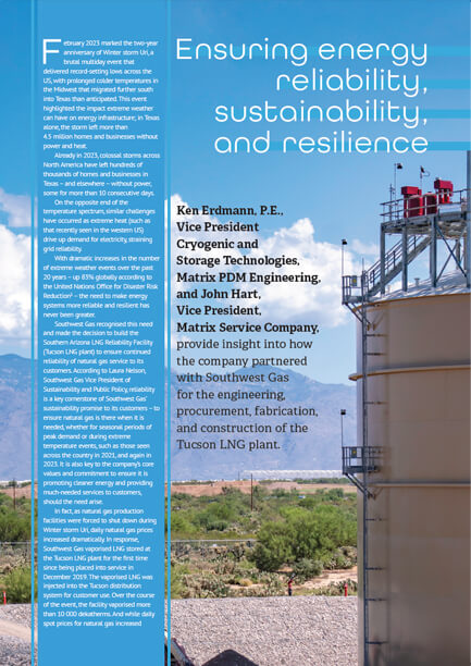 Matrix Service Southwest Gas Tucson AZ Peak Shaver - LNG Industry